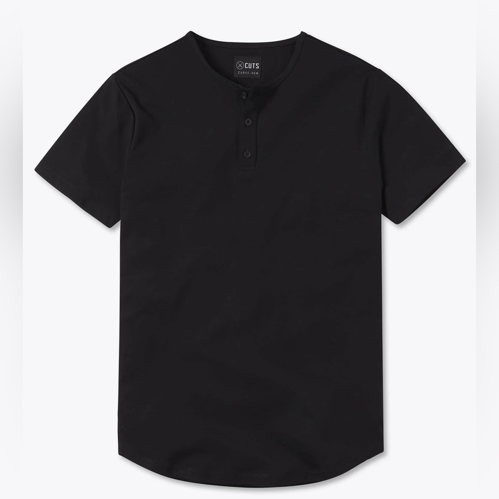 Cuts AO Henley Curve Hem Sz: Large
